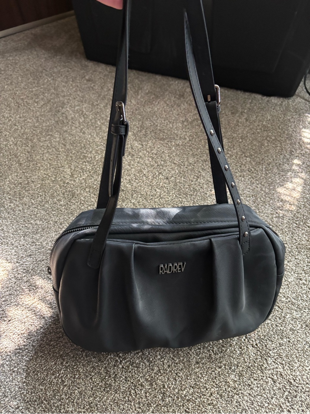 Radrev Black Women's Taylor Bag with Stud-Accent Strap